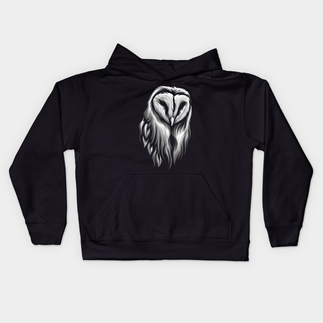 Owl White Head Kids Hoodie by Mako Design 